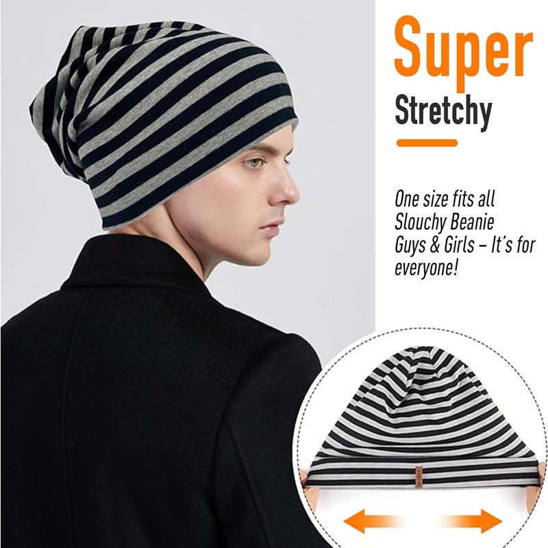 HAMUNI Slouchy Beanie for Women Cotton Beanies Hats Men Lightweight Soft Chemo Headwear Warm Skull Cap for All Seasons - Image 3